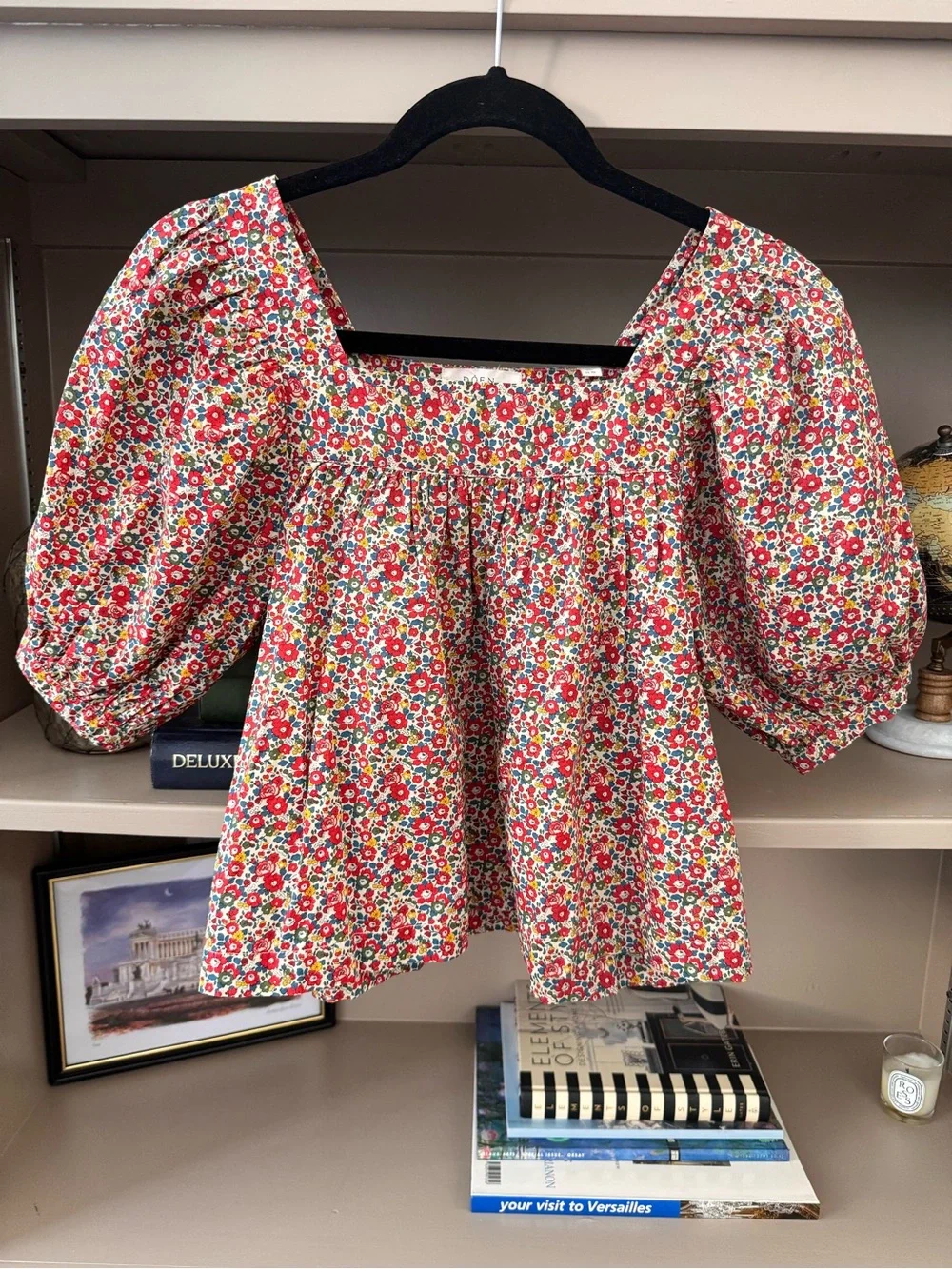 DÔEN x Liberty Skyla Betsy Ann Floral Puff Sleeve Square Neck Top XS